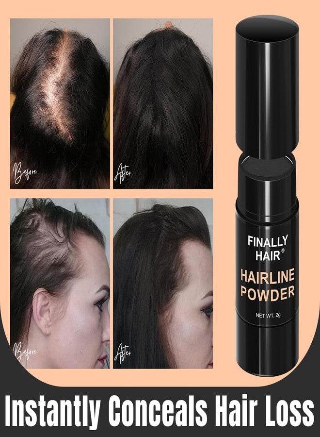 Finally Hair Compact Size Finally Hair Hairline Powder, Root Touch Up. Gray Away, Color Your Part, Fill In Your Beard, Make Beautiful Eyebrows (Light Brown) - Image 4